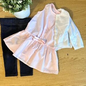 United Colors of Benetton Baby Girl Pink 3 Piece Outfit